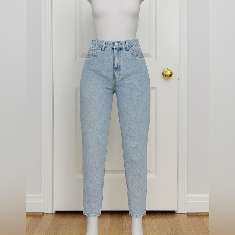 Zara High Rise Ankle Light Blue Jeans